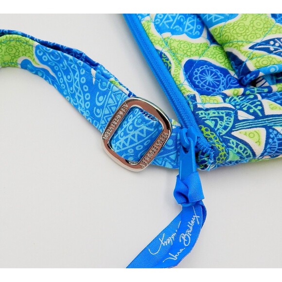 Vera Bradley Lizzy Crossbody Doodle Daisy Shoulder Bag Blue Green - Picture 9 of 12